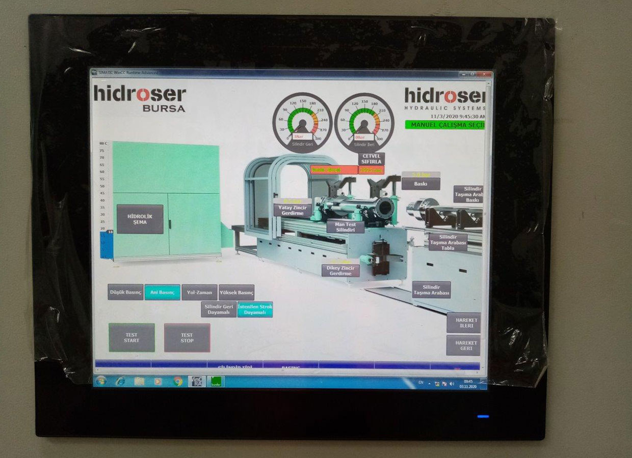 hidrolik silindir test sistemi